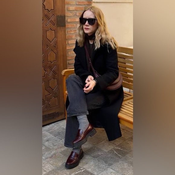 Sézane Albane Loafers in Glossy Burgundy FR 38 / US 7 - Picture 14 of 14